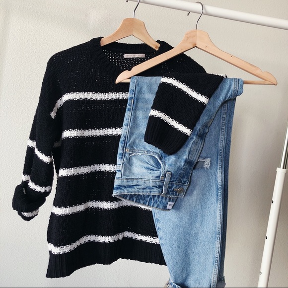 BLACK&WHITE STRIPED SWEATER - Picture 2 of 5